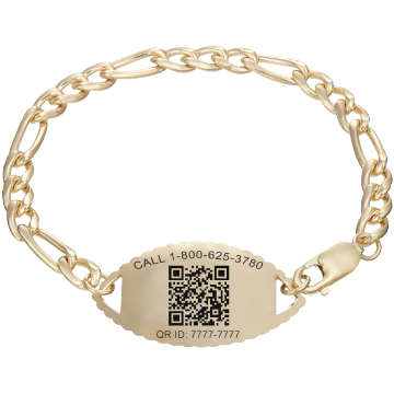 QR Code Figaro Elite Medical ID Bracelet 14k Gold, Red, large image number 2